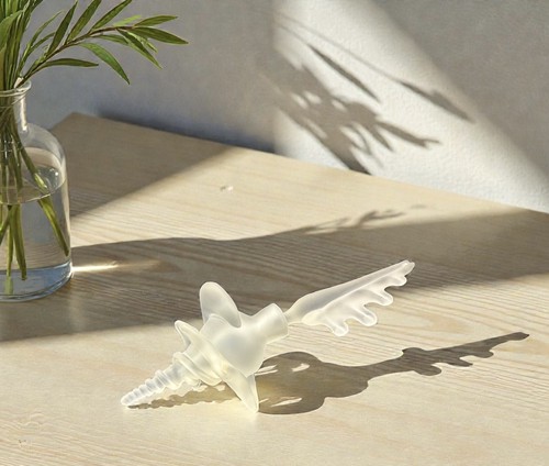 Studio art glass frosted shell - studio,
