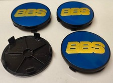 4x BBS Wheel Centre Cap Brand New Alloy Hub Center Caps 68mm Blue Gold