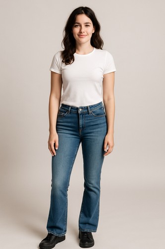 Ladies flare jeans high rise - jeans,