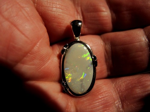 Australian solid opal pendant - opal,