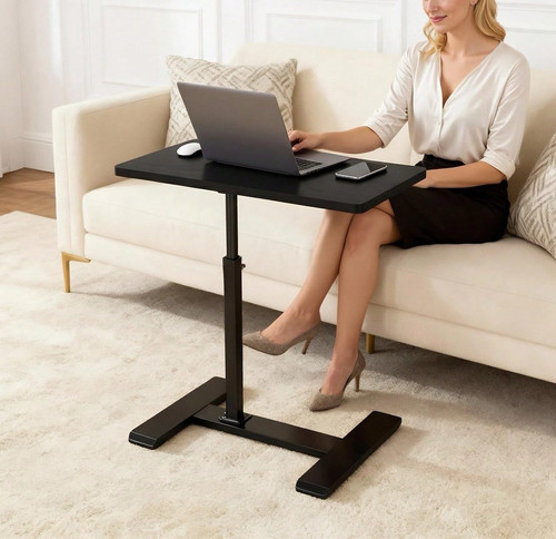 Black adjustable overbed - black, table
