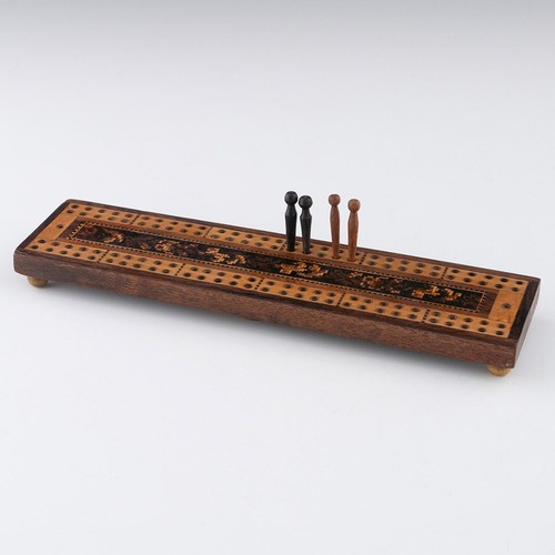Tunbridge ware cribbage board - tunbridge,