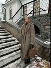 Women's Solid Color Open Front Faux Fur Coat Jackets Elegant Long Sleeve Outwear