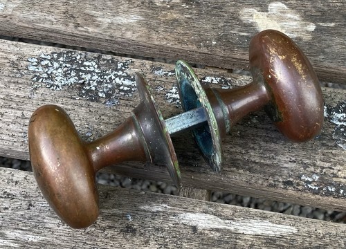 Pair antique oval solid - antique,