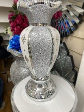 WHITE /SILVER CRYSTAL VASE
