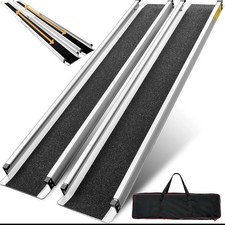 2PCS Telescopic Wheelchair Ramps 6FT, gardhom Portable Adjustable Ramps