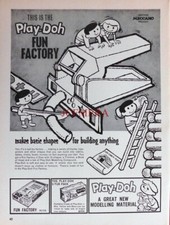 PLAY-DOH 'Fun Factory' Modelling Outfit ADVERT Vintage 1964/5 Print Ad 677-71
