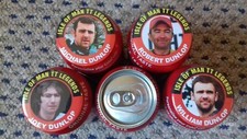 JOEY ROBERT MICHAEL & WILLIAM DUNLOP ISLE OF MAN TT LEGENDS BADGES (A) 55mm size