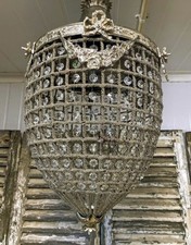 Vintage Ormolu mount crystal Acorn chandelier - Delivery available 