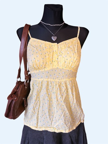 Vintage y2k yellow - yellow, floral