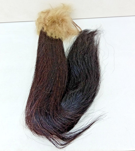 Black real horse hair - black,