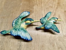 Two Vintage Beswick Kingfisher Bird Wall Plaques 729/1 & 729