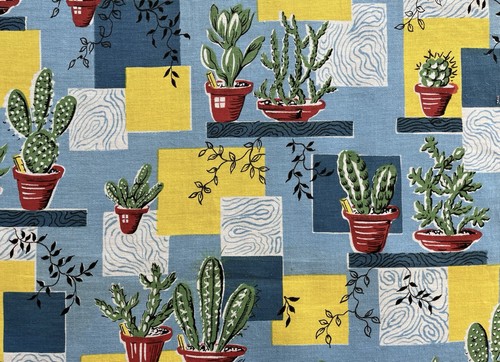Vintage fabric cacti cactus - vintage,