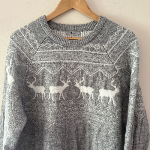Mens grey fair isle - mens,