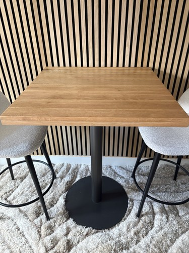 Square solid oak bar table - square,
