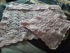 A new hand crochet pram cover & pillow case pink acrylic