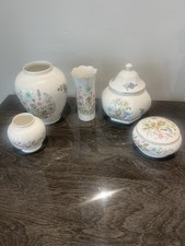 Aynsley Fine Bone China Wild Tudor 5 Piece Inc 3 X Vases & 2 X Pots With Lids