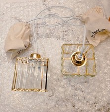 Modern Glass Crystal Ceiling Pendant Lights Gold  x2 (pair)