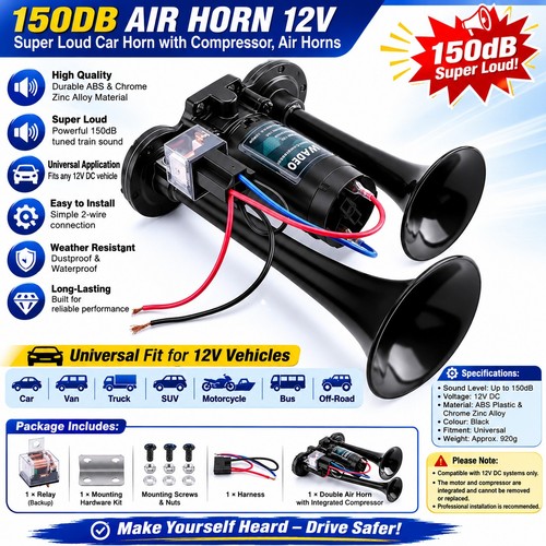 150db air horn 12v super - 150db,
