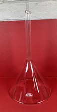Vintage Large Glass Pyrex Scientific 6” Wide Glass Funnel 11” Long Made England