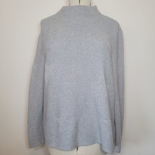 Peter Hahn Knit Jumper Grey Star Cotton Cashmere Blend Womens Size 20