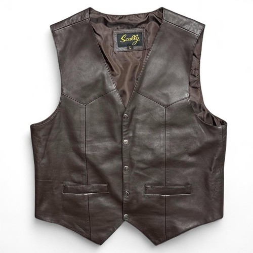 Scully leather vest mens large - scully,