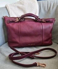 Ted Baker Leather Tote Bag 'Salbee Bridle' Shoulder Crossbody Large  Burgundy 