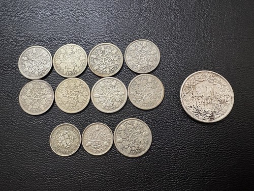 12x silver coins joblot bundle - 12x,