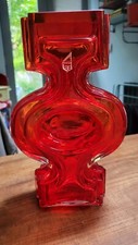 Finland Art Glass 1970's Helena Tynell: 'Emma' red vase Riihimäen