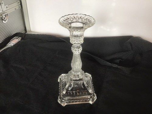 Pressed glass candlestick - ,