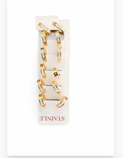 6 Pairs Gold Huggie Hoop