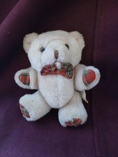 Small Jointed Teddy Bear With Tartan Paw Pads
