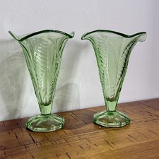 Pair of Art Deco Uranium Glass