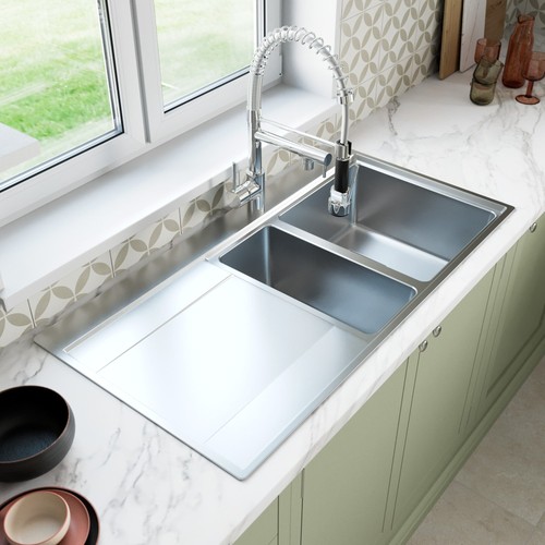 Stainless steel kitchen sink - steel,