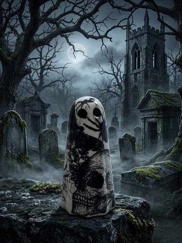 Handmade ceramic ghost - ceramic,