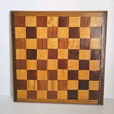 WINTAGE WOODEN CHESS BOARD 13,5" × 13.5"- Reed Description and See all Photos 