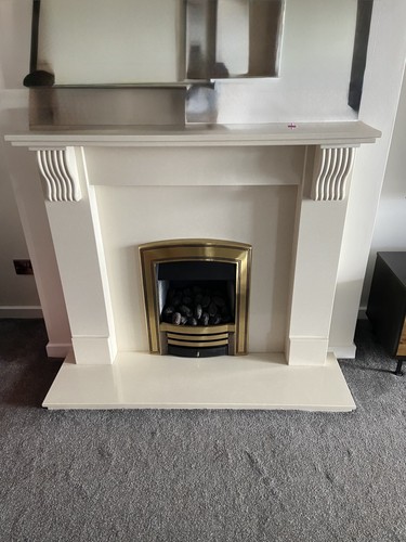 Cream marble fire surround - cream,