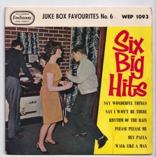 (nY772) Juke Box Favourites No 6, Six Big Hits - 1963 - 7" vinyl