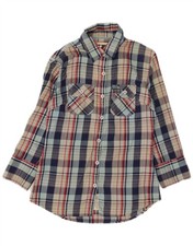 SUPERDRY Womens Flannel Shirt UK 16 Large Blue Check Cotton CQ07