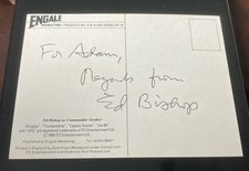 ED BISHOP, UFO, original signed autograph 6x4 postcard !