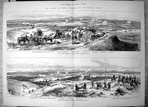 Antique old print attack - antique,