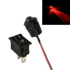 Large 10mm LED Flashing Red Car Motorcycle Shed Dummy Fake Alarm + Switch 12V
