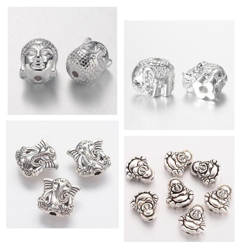 Tibetan silver buddha spacer - tibetan,