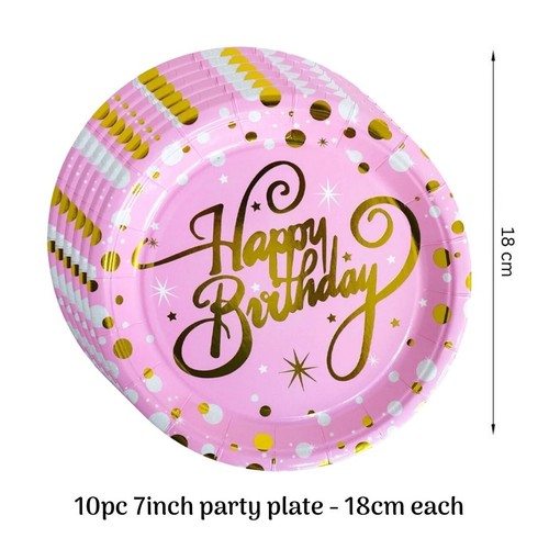 Girls pink gold tableware set - gold,