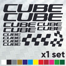 CUBE Bike Stickers Vinyl Decal Frame Cycle Bicycle - Set of 16 Logos