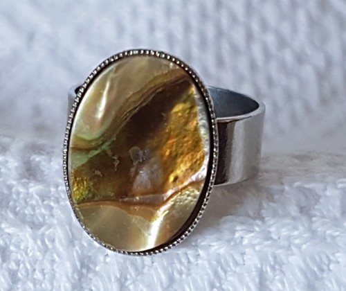 Ring green brown abalone - ring,
