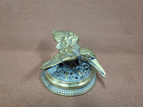 Bronze bird statue signed - bronze,
