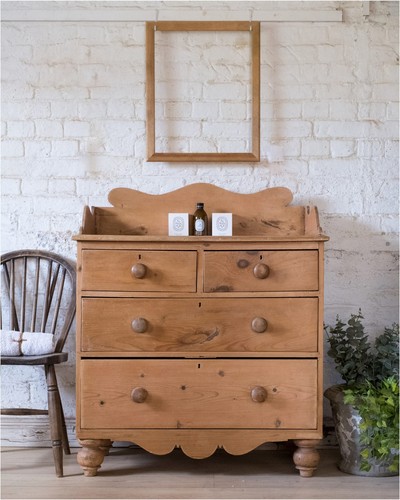 Victorian stripped pine chest - pine,