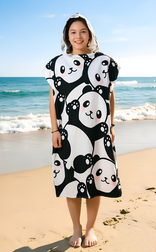 Hooded animal poncho beach - animal,