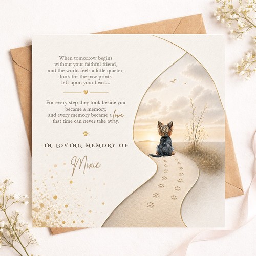 Personalised pet sympathy card - personalised,